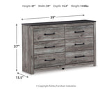 Bronyan Dark Gray Queen Panel Bed and Dresser from Ashley - Luna Furniture