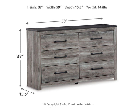 Bronyan Dark Gray Queen Panel Bed and Dresser from Ashley - Luna Furniture