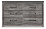 Bronyan Dark Gray Queen Panel Bed and Dresser from Ashley - Luna Furniture