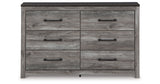 Bronyan Queen Panel Bed with Dresser in Dark Gray from Ashley Furniture - Luna Furniture