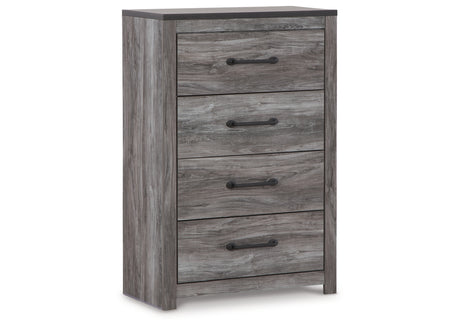 Bronyan Queen Panel Bed with Mirrored Dresser and Chest in Dark Gray from Ashley - Luna Furniture