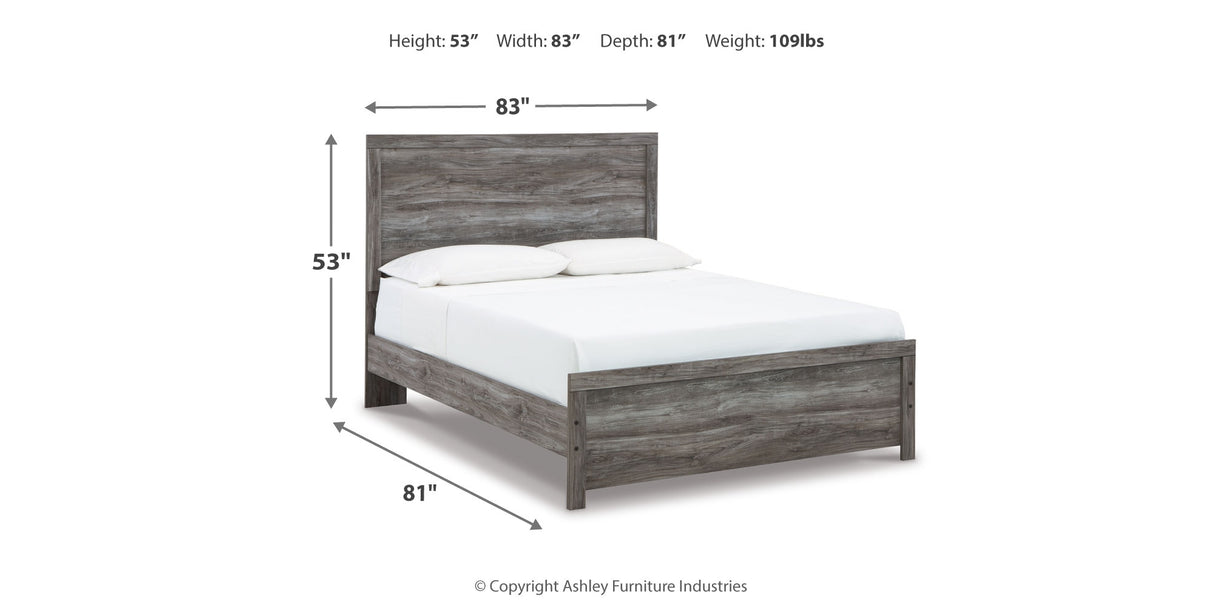Bronyan Queen Panel Bed with Mirrored Dresser and 2 Nightstands in Dark Gray from Ashley Furniture - Luna Furniture