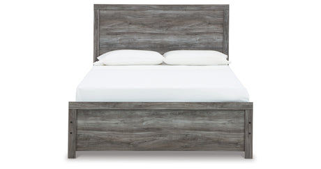 Bronyan Queen Panel Bed with Mirrored Dresser and 2 Nightstands in Dark Gray from Ashley - Luna Furniture