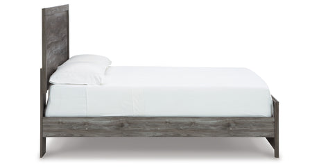 Bronyan Queen Panel Bed with Mirrored Dresser and 2 Nightstands in Dark Gray from Ashley - Luna Furniture