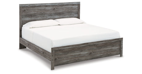 Bronyan King Panel Bed with Mirrored Dresser and 2 Nightstands in Dark Gray from Ashley - Luna Furniture