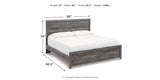 Bronyan King Panel Bed with Mirrored Dresser and 2 Nightstands in Dark Gray from Ashley Furniture - Luna Furniture