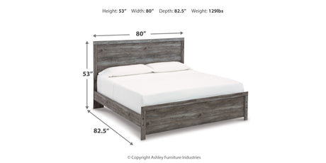 Bronyan King Panel Bed with Mirrored Dresser and 2 Nightstands in Dark Gray from Ashley - Luna Furniture