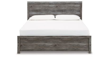 Bronyan King Panel Bed with Mirrored Dresser, Chest and 2 Nightstands in Dark Gray from Ashley - Luna Furniture