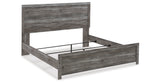 Bronyan King Panel Bed with Mirrored Dresser, Chest and 2 Nightstands in Dark Gray from Ashley Furniture - Luna Furniture