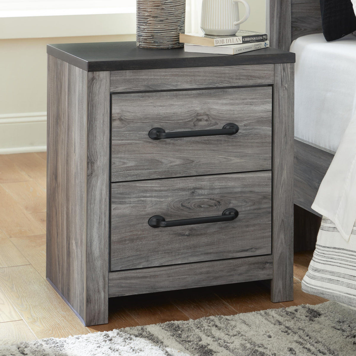 Bronyan Dark Gray Nightstand from Ashley - Luna Furniture