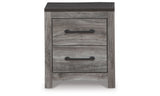 Bronyan Queen Panel Bed with Mirrored Dresser and 2 Nightstands in Dark Gray from Ashley Furniture - Luna Furniture