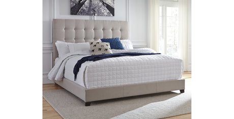 Dolante Queen Upholstered Bed with Mattress in Beige from Ashley - Luna Furniture