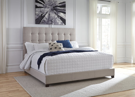 Dolante Beige Queen Upholstered Bed from Ashley - Luna Furniture