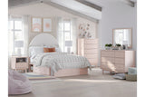 Wistenpine Blush Upholstered Youth Storage Platform Bedroom Set with 2 Drawers from Ashley - Luna Furniture