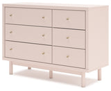 Wistenpine Twin Upholstered Panel Headboard with Dresser in Blush from Ashley - Luna Furniture