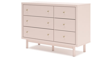 Wistenpine Twin Upholstered Panel Headboard with Dresser and 2 Nightstands in Blush from Ashley Furniture - Luna Furniture