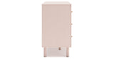 Wistenpine Full Upholstered Panel Headboard with Dresser in Blush from Ashley Furniture - Luna Furniture