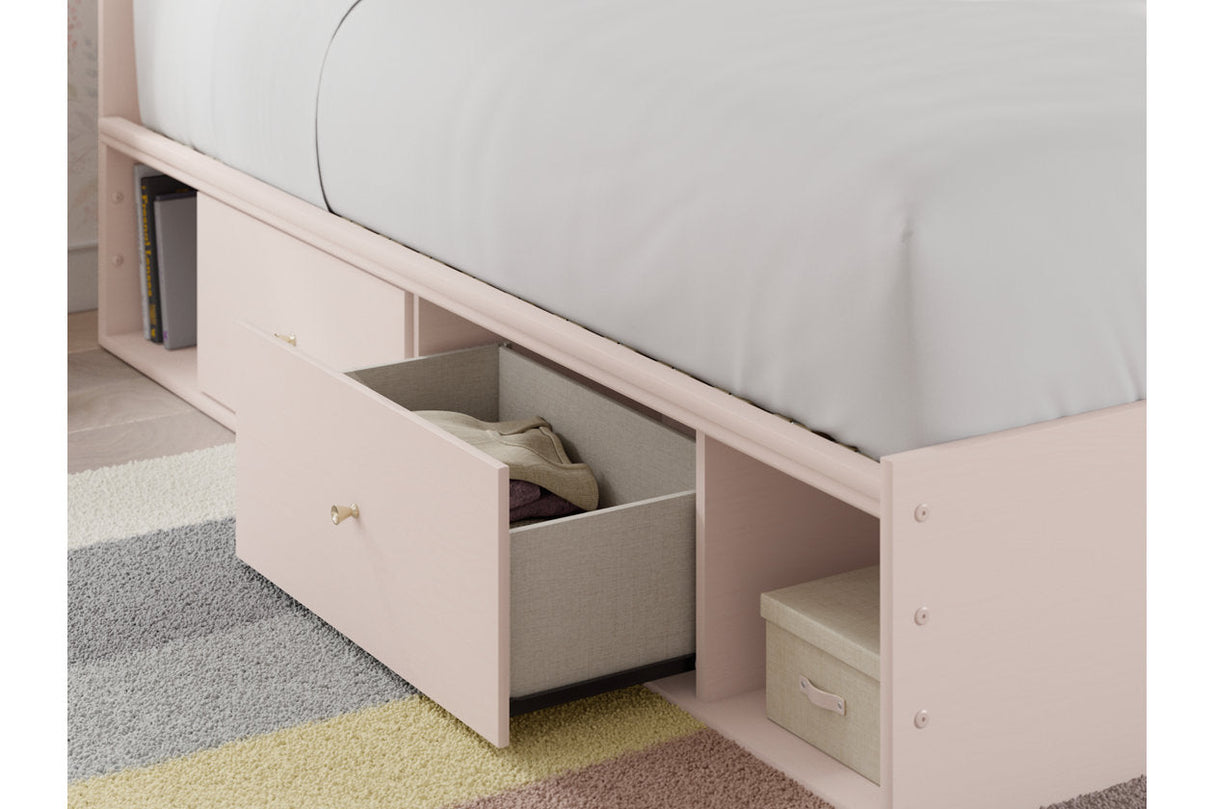 Wistenpine Blush Upholstered Youth Storage Platform Bedroom Set with 2 Drawers from Ashley - Luna Furniture