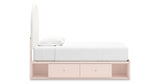 Wistenpine Blush Twin Upholstered Storage Platform Bed with 4 Drawers from Ashley Furniture - Luna Furniture