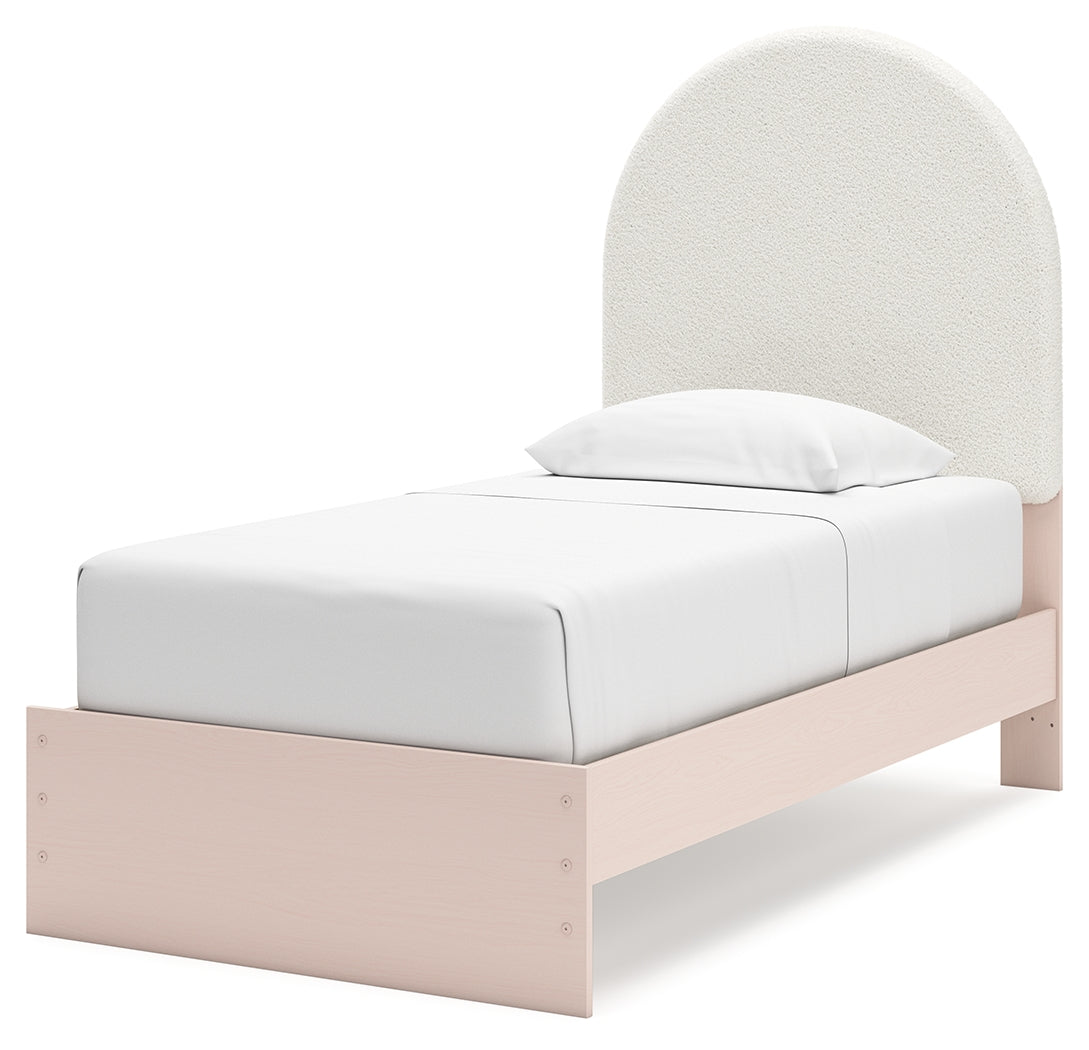 Wistenpine Blush Twin Upholstered Platform Bed from Ashley - Luna Furniture