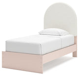 Wistenpine Blush Twin Upholstered Platform Bed from Ashley - Luna Furniture