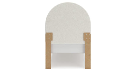 Wistenpine Twin Upholstered Panel Headboard with Nightstand in Blush from Ashley - Luna Furniture