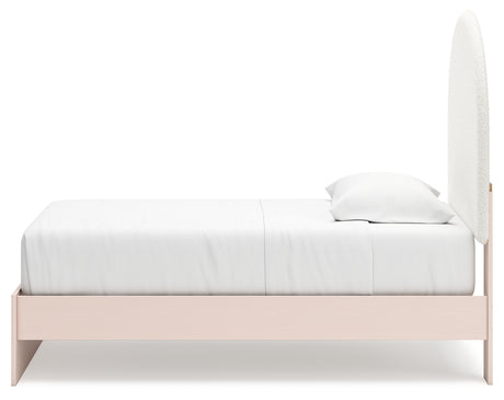 Wistenpine Blush Twin Upholstered Platform Bed from Ashley - Luna Furniture