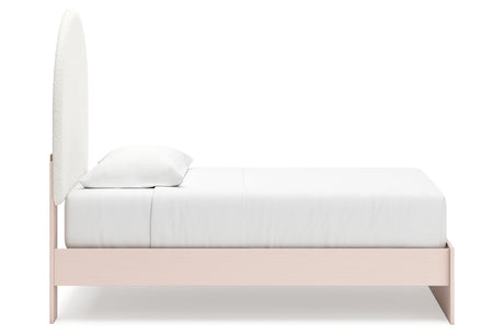 Wistenpine Blush Twin Upholstered Platform Bed from Ashley - Luna Furniture