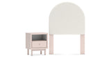 Wistenpine Twin Upholstered Panel Headboard with Nightstand in Blush from Ashley Furniture - Luna Furniture