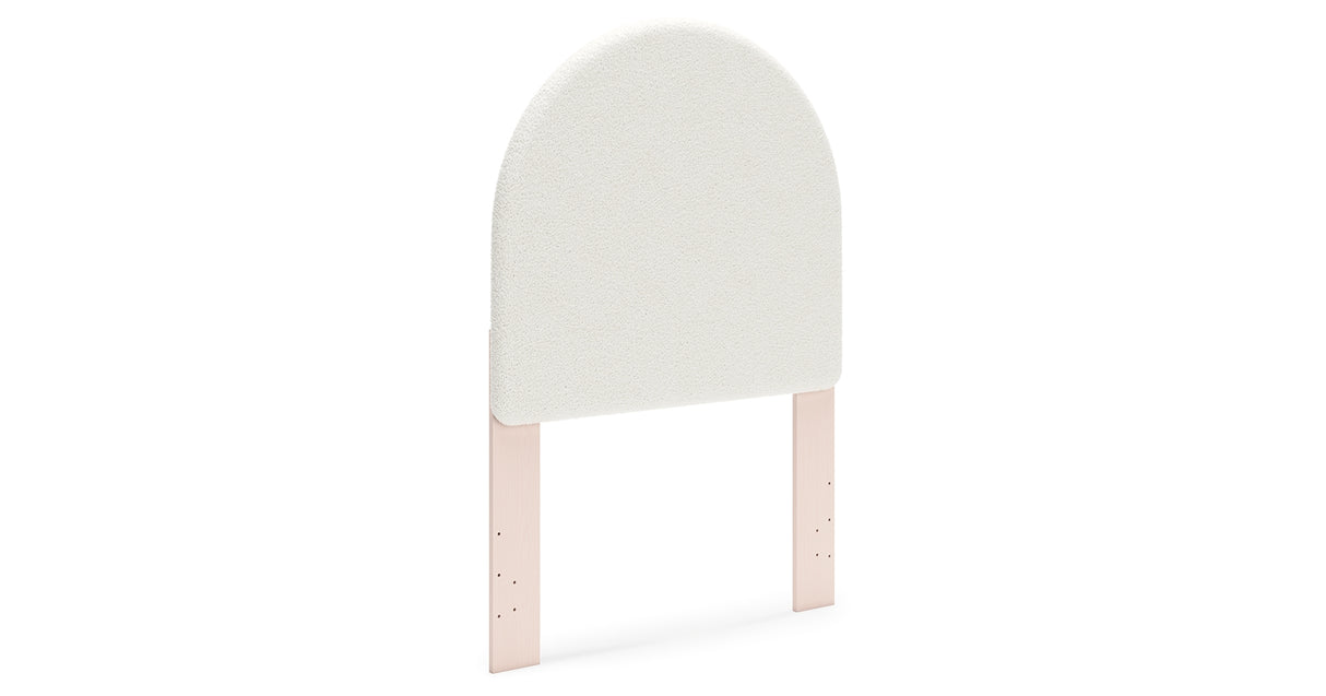 Wistenpine Twin Upholstered Panel Headboard with Nightstand in Blush from Ashley Furniture - Luna Furniture