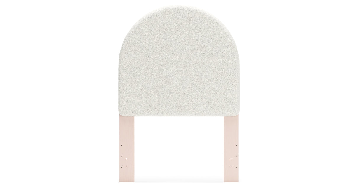 Wistenpine Twin Upholstered Panel Headboard with Nightstand in Blush from Ashley Furniture - Luna Furniture