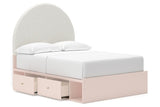 Wistenpine Blush Upholstered Youth Storage Platform Bedroom Set with 4 Drawers from Ashley - Luna Furniture