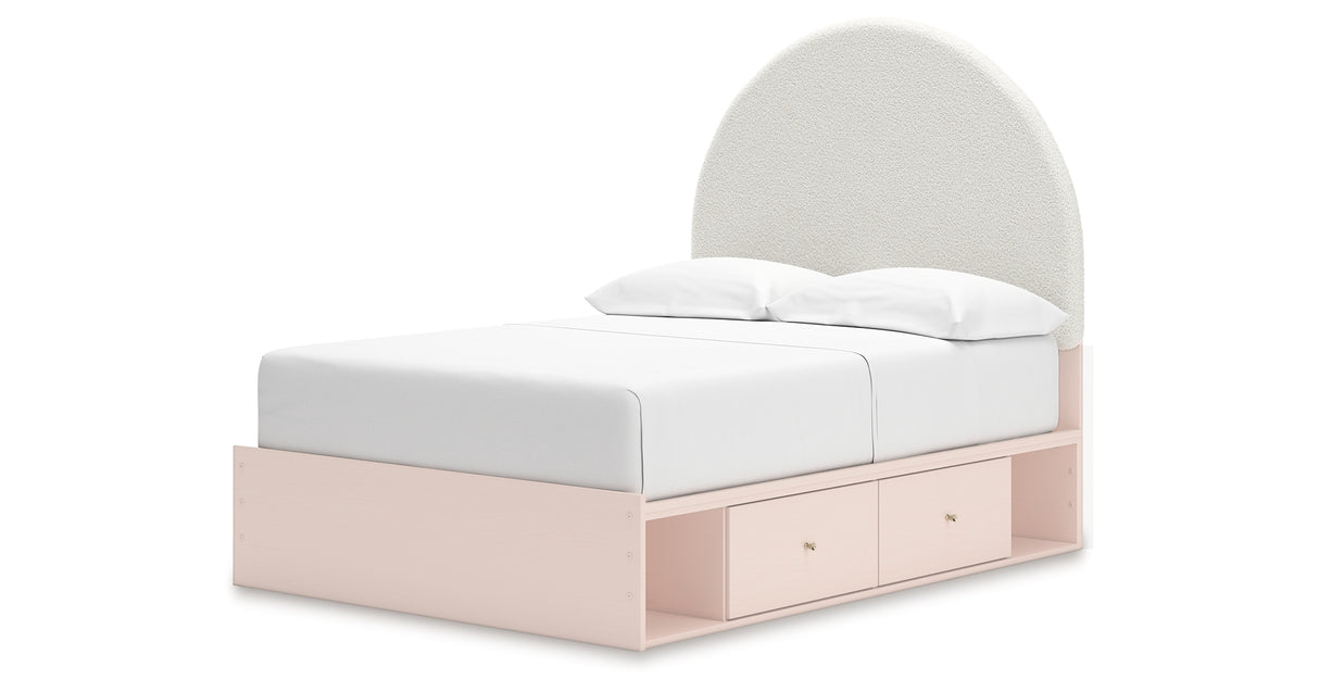 Wistenpine Blush Full Upholstered Storage Platform Bed with 4 Drawers from Ashley Furniture - Luna Furniture