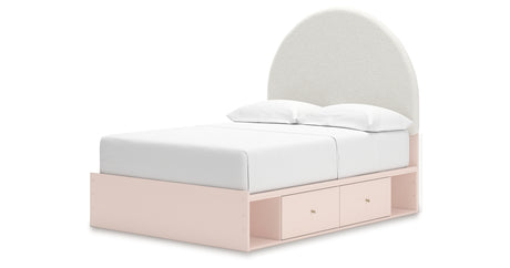 Wistenpine Blush Full Upholstered Storage Platform Bed with 4 Drawers from Ashley Furniture - Luna Furniture