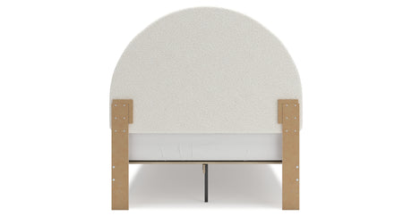 Wistenpine Full Upholstered Panel Headboard with Dresser and 2 Nightstands in Blush from Ashley - Luna Furniture