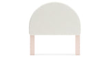 Wistenpine Full Upholstered Panel Headboard with Mirrored Dresser and 2 Nightstands in Blush from Ashley Furniture - Luna Furniture