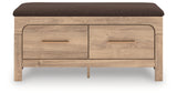 Kinlanni Tan/Brown Bedroom Storage Bench from Ashley Furniture - Luna Furniture