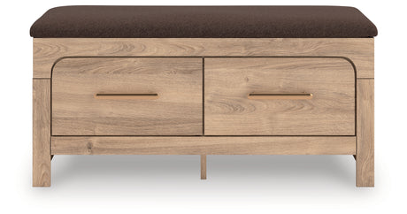 Kinlanni Tan/Brown Bedroom Storage Bench from Ashley - Luna Furniture
