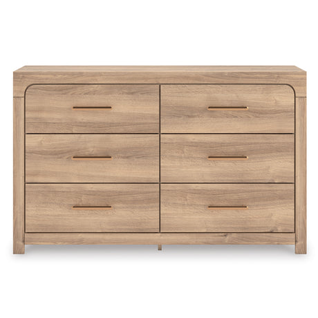 Kinlanni Tan Upholstered Panel Bedroom Set from Ashley - Luna Furniture