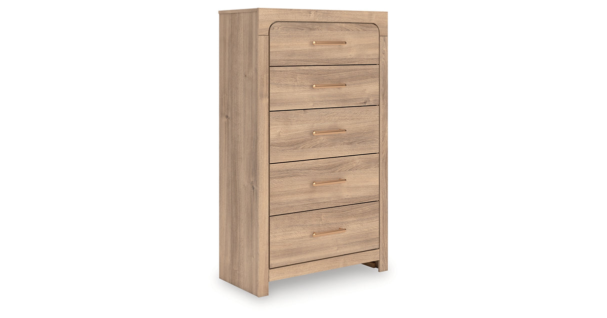 Kinlanni Tan Chest of Drawers from Ashley - Luna Furniture