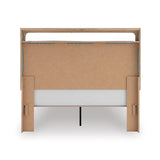 Kinlanni Tan Queen Upholstered Platform Bed from Ashley - Luna Furniture