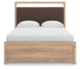 Kinlanni Tan Queen Upholstered Platform Bed from Ashley - Luna Furniture