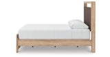 Kinlanni Queen Upholstered Platform Bed with Dresser in Tan from Ashley - Luna Furniture