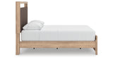 Kinlanni Queen Upholstered Platform Bed with Dresser and Nightstand in Tan from Ashley Furniture - Luna Furniture