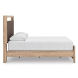 Kinlanni Tan Queen Upholstered Platform Bed from Ashley - Luna Furniture