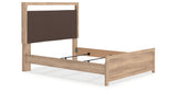 Kinlanni Tan Queen Upholstered Panel Bed from Ashley Furniture - Luna Furniture
