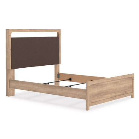 Kinlanni Tan Upholstered Panel Bedroom Set from Ashley - Luna Furniture