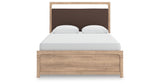 Kinlanni Queen Upholstered Panel Bed with Dresser and Nightstand in Tan from Ashley Furniture - Luna Furniture