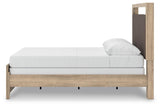 Kinlanni Tan Queen Upholstered Panel Bed from Ashley Furniture - Luna Furniture