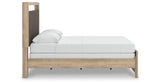 Kinlanni Queen Upholstered Panel Bed with Dresser and Nightstand in Tan from Ashley Furniture - Luna Furniture